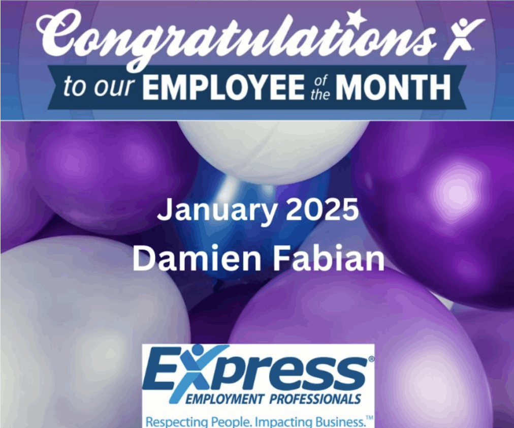 January 2025 - Employee of the Month - Damien Fabian